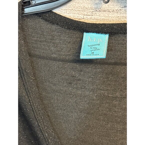 H.I.P. Happening In The Present Sheer Pleated Back Cardigan With V-Neck Size M - Picture 2 of 3